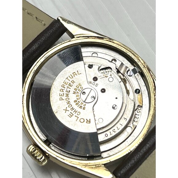 Rolex Oyster Precision Men's Watch Vintage Swiss Automatic 14k Gold Case 34mm - Picture 6 of 14